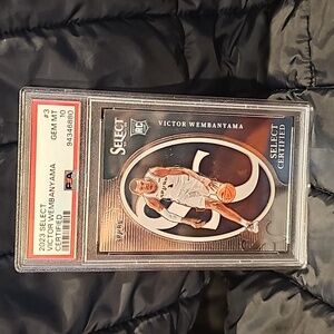 2023 Panini Select Victor wembanyama Certified rookie PSA 10 gem mint